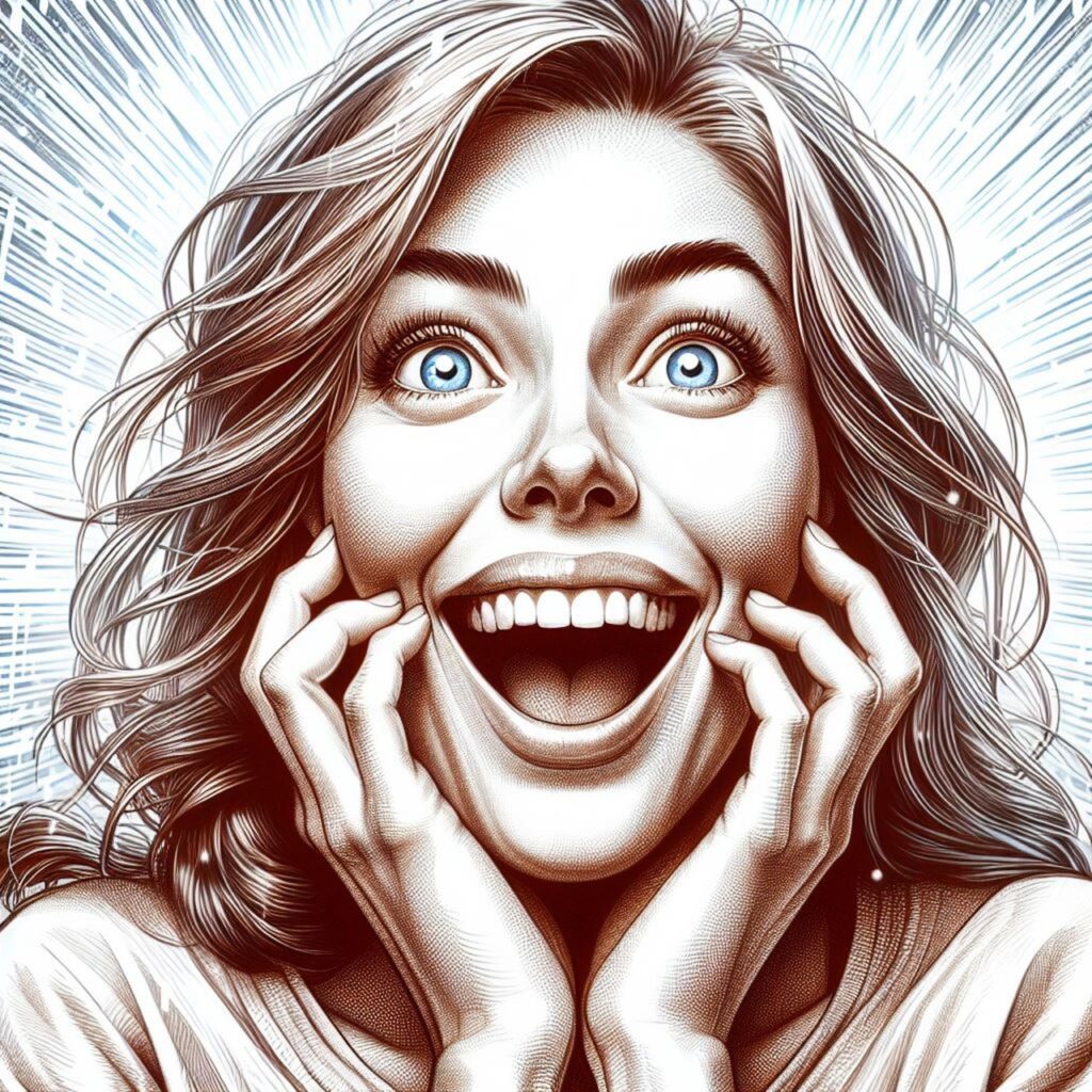 Truly Amazazed ai-gen woman who is ecstatic